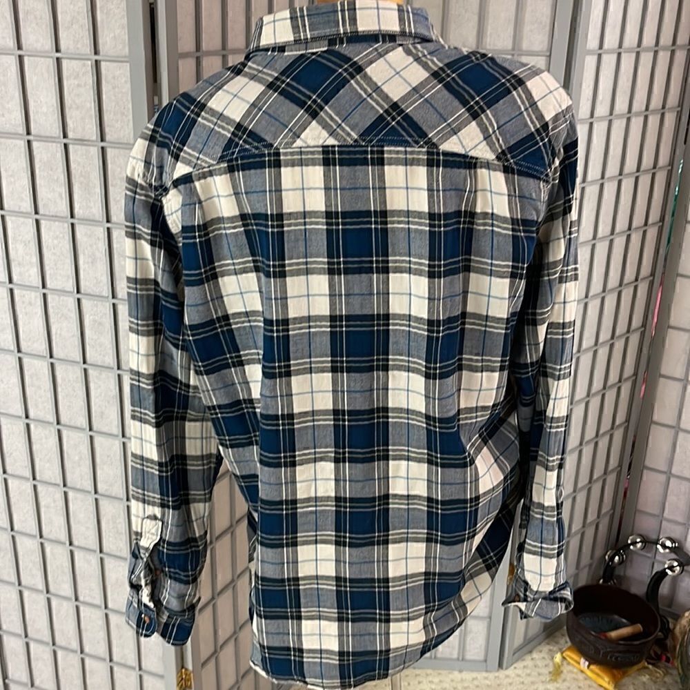 American Eagle Men’s Blue Plaid Long Sleeve Button Up Shirt XL, Slim Fit - Picture 2 of 8